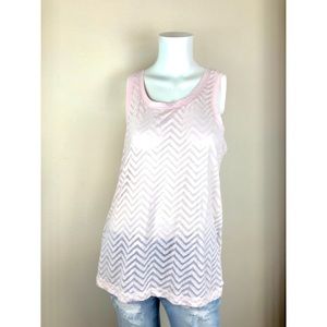 Gap pink chevron print tank top size L